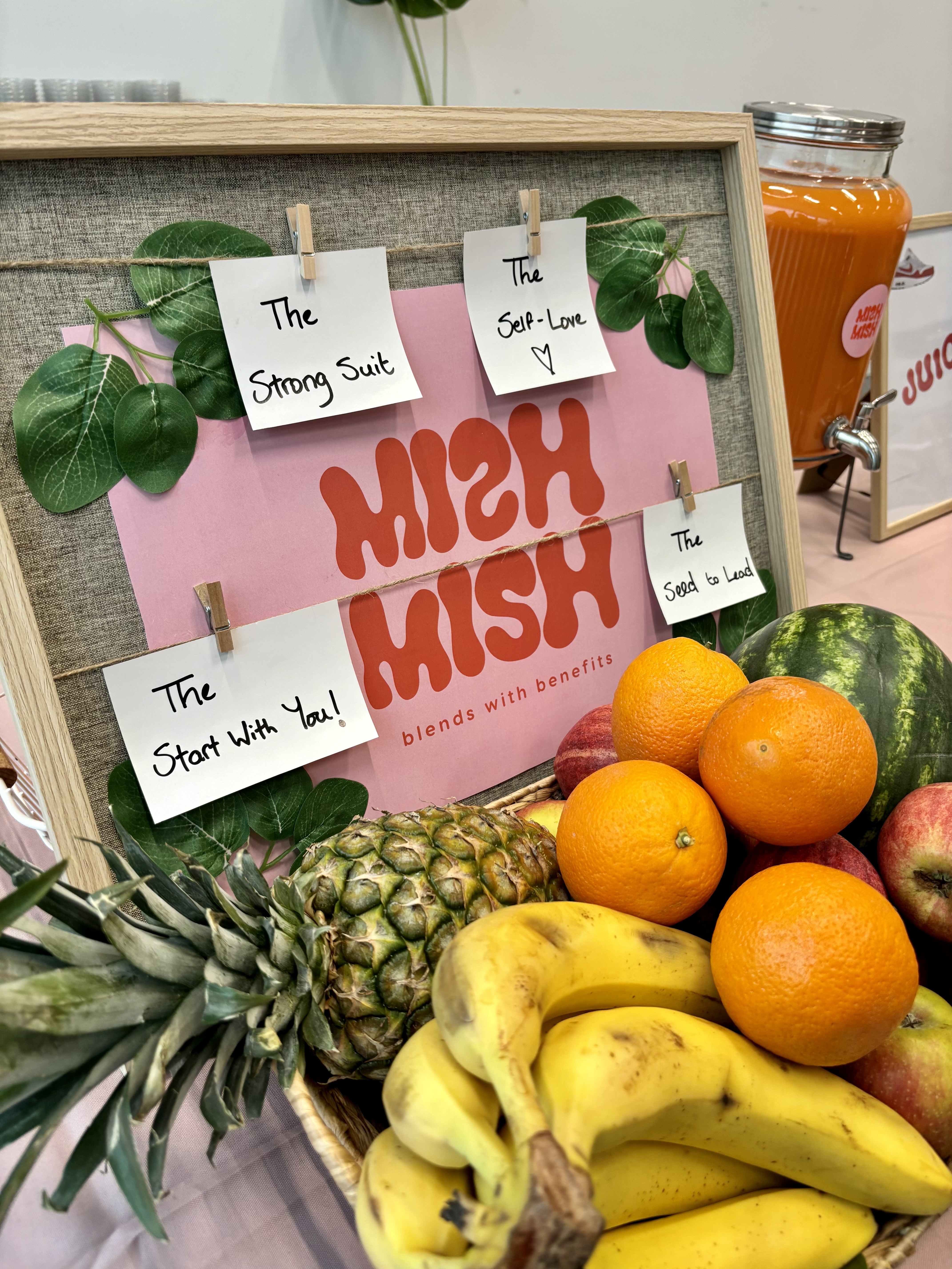 MishMish event setup with fruit display